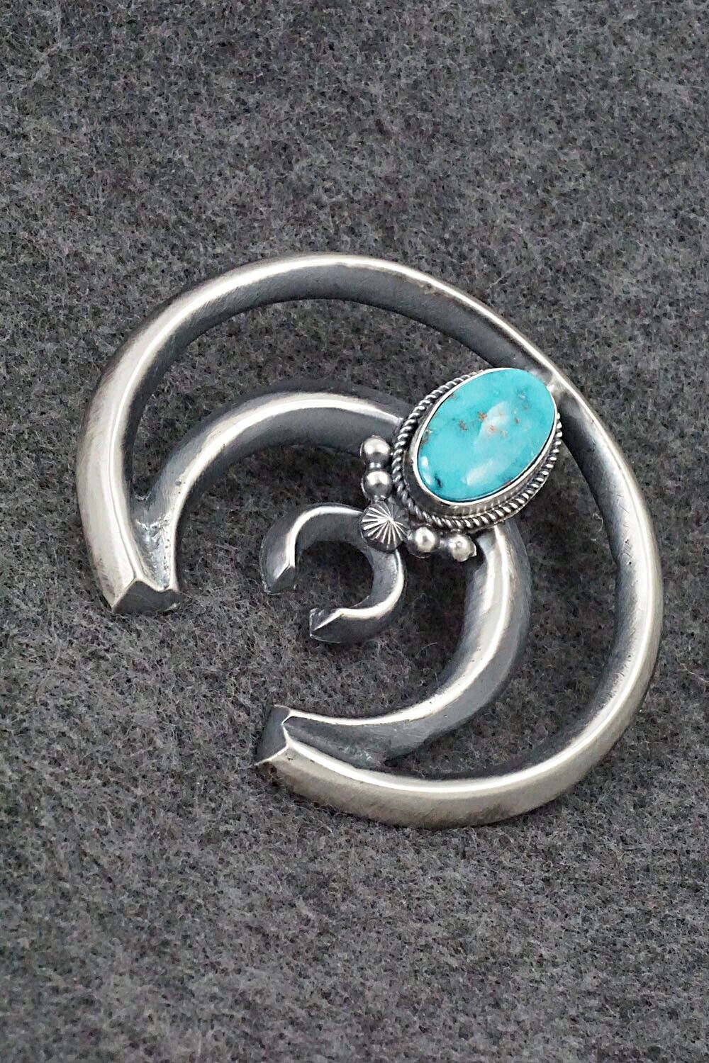 Turquoise & Sterling Silver Pendant - Harrison Bitsue