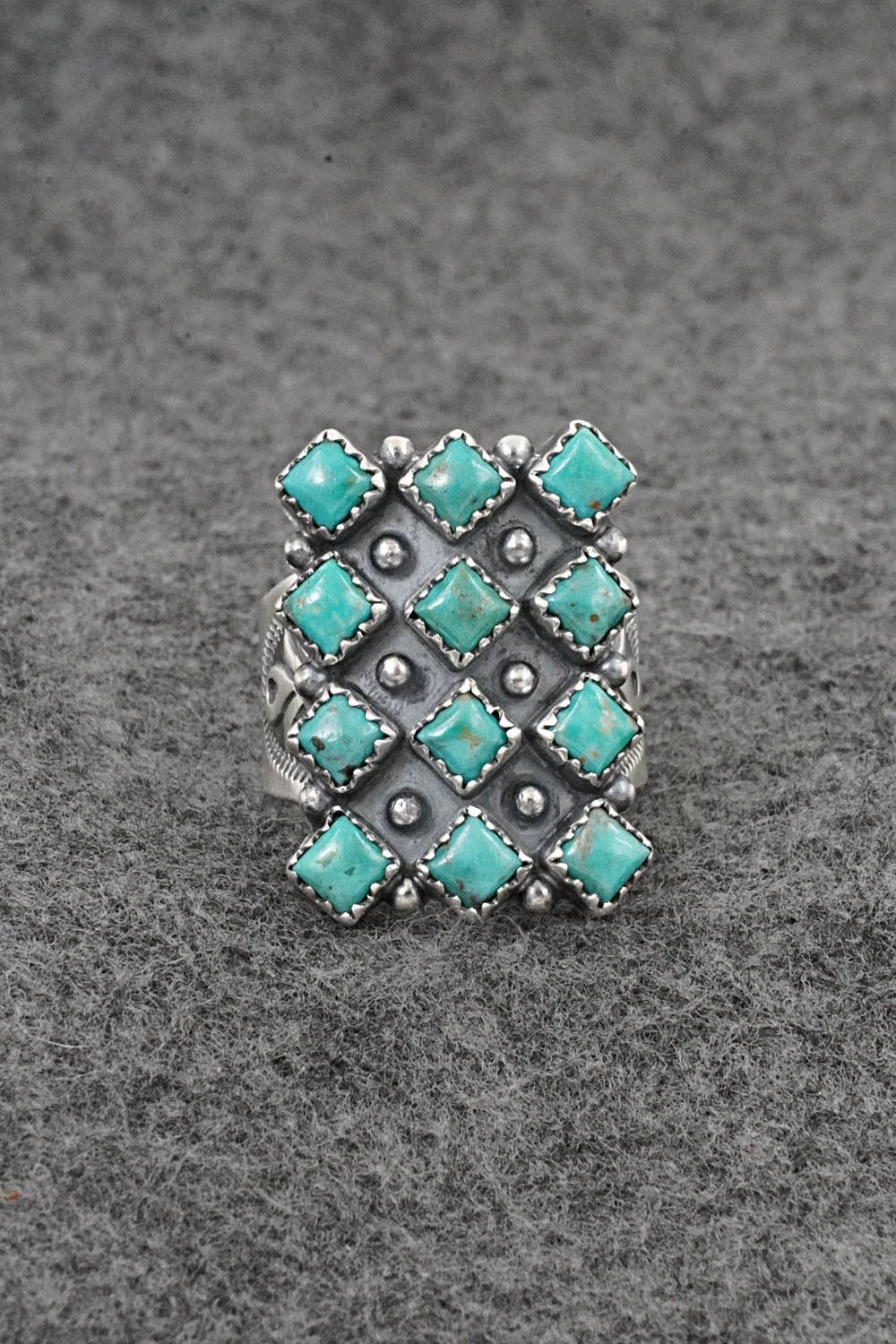 Turquoise & Sterling Silver Ring - Verley Betone - Size 9