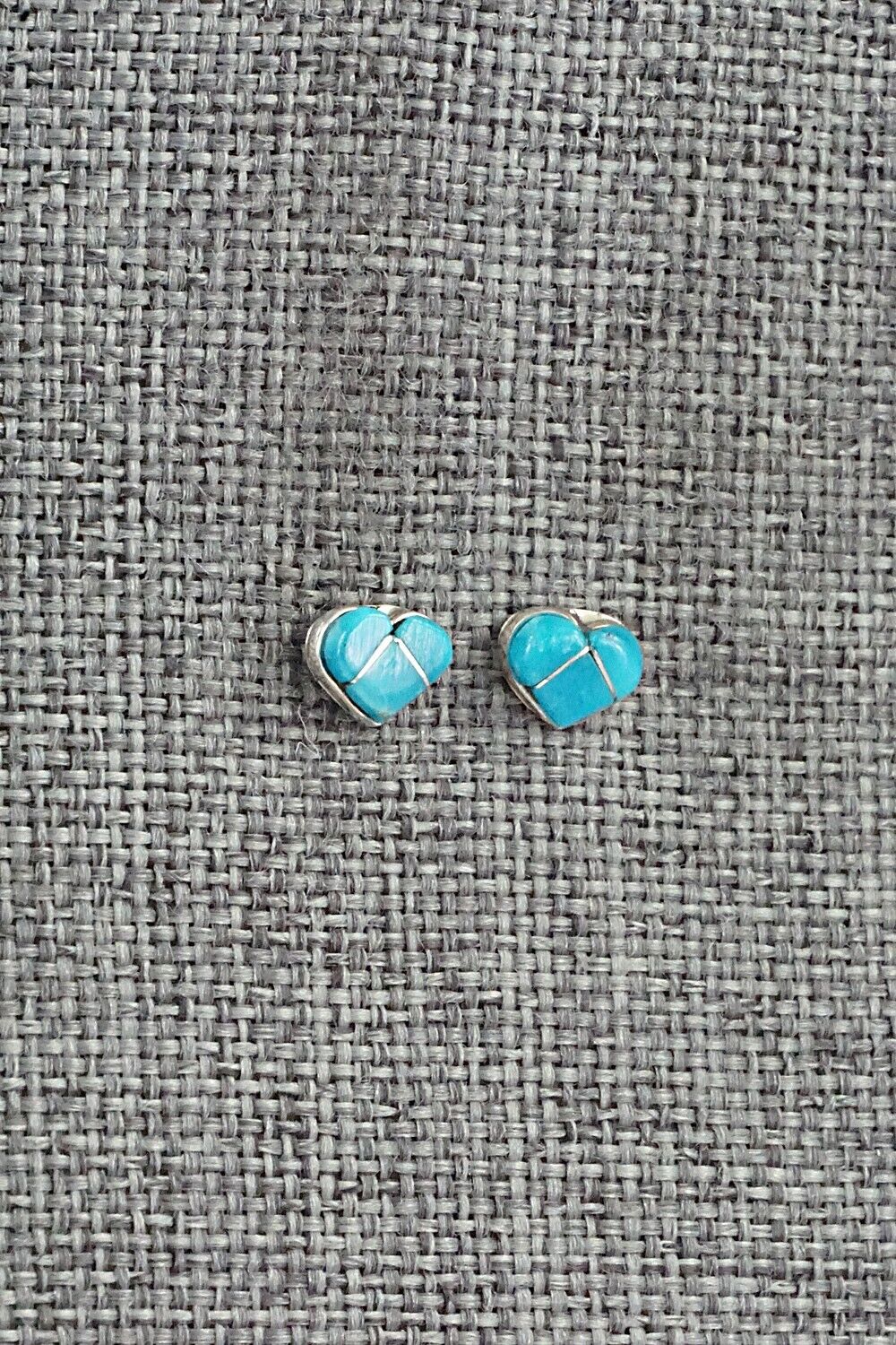 Turquoise & Sterling Silver Inlay Earrings - Linda Chavez