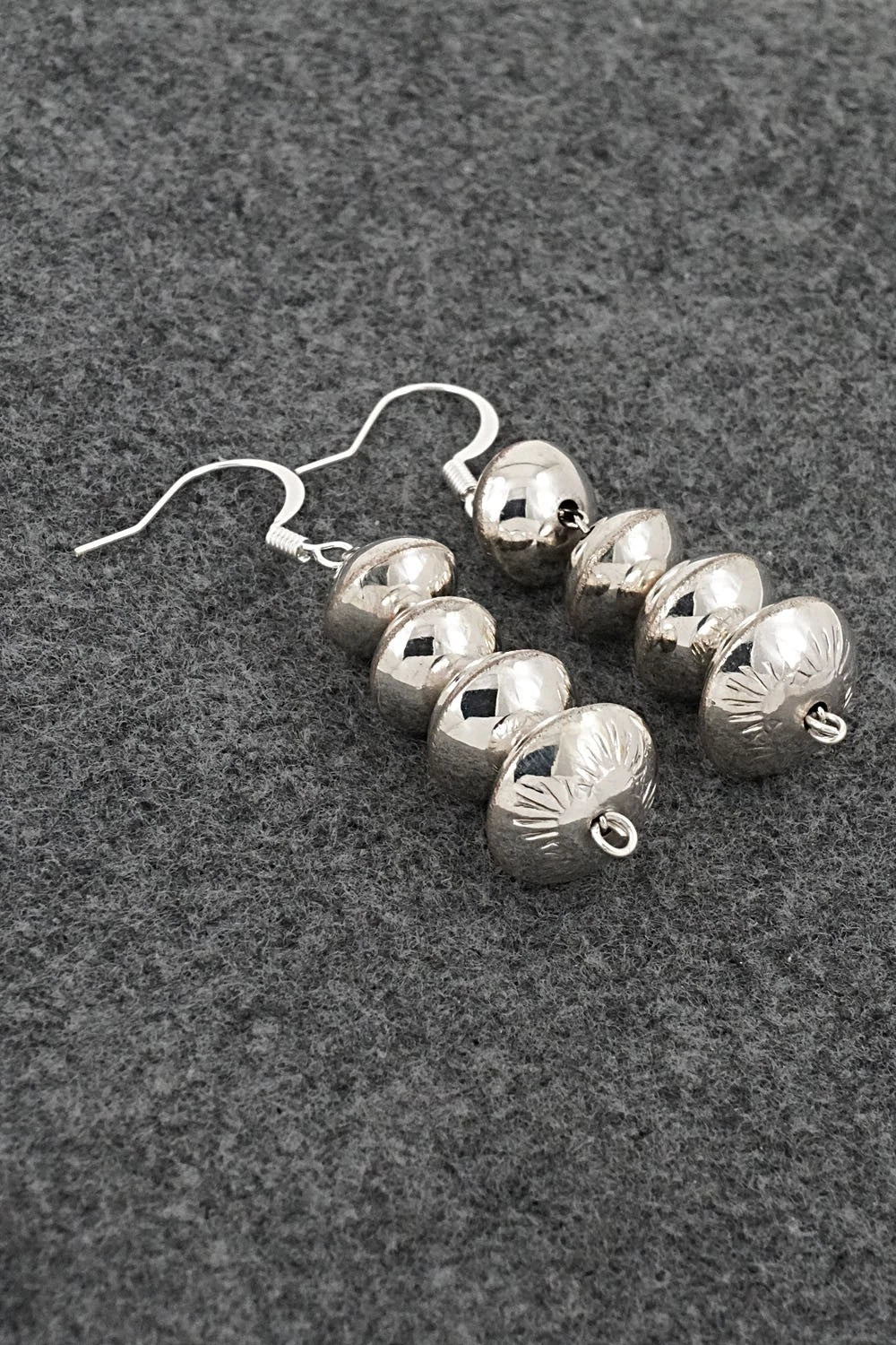 Sterling Silver Navajo Pearl Earrings - Angeline Miller