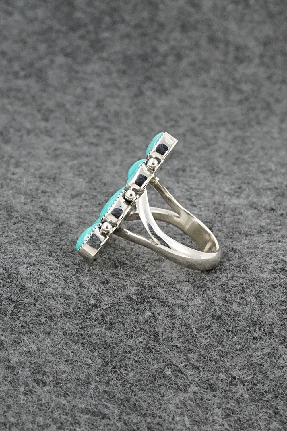 Turquoise & Sterling Silver Ring - Loretta Delgarito - Size 7.5