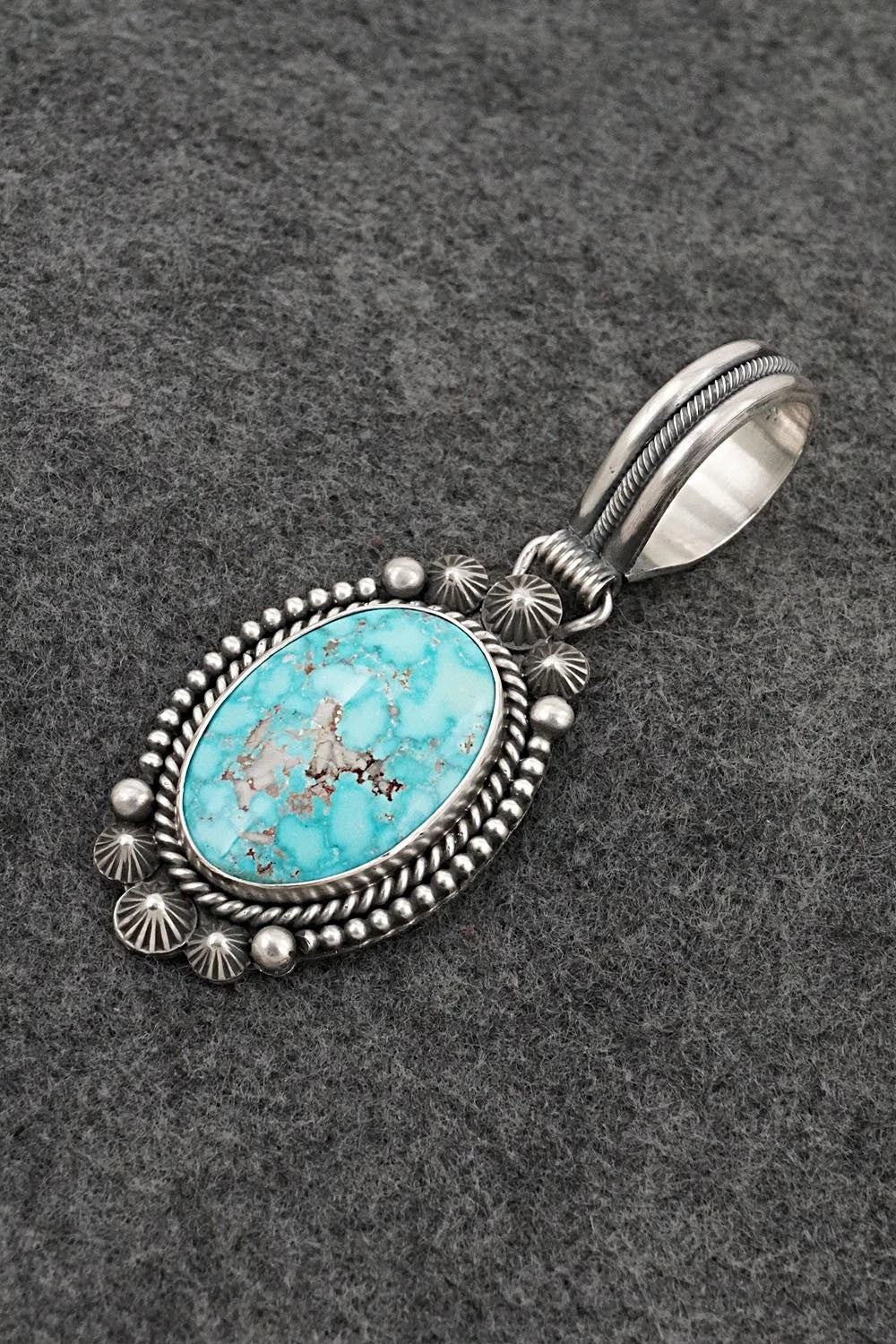 Turquoise & Sterling Silver Pendant - Michael Calladitto