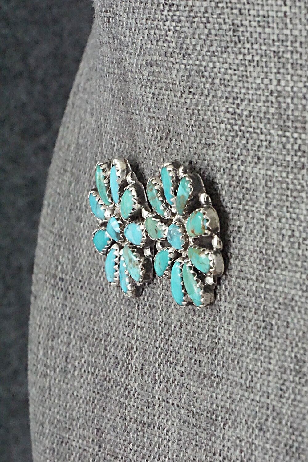 Turquoise and Sterling Silver Earrings - Zeita Begay