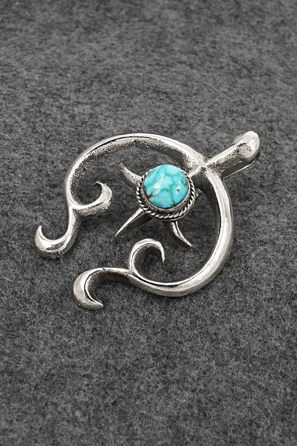 Turquoise & Sterling Silver Pendant - Leonard Maloney