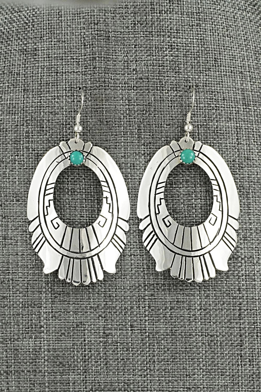 Turquoise & Sterling Silver Earrings - Rosita Singer