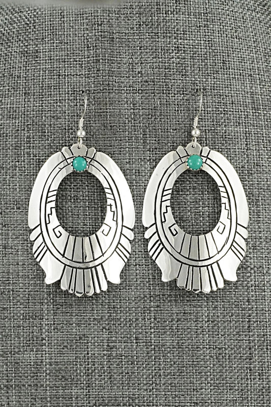 Turquoise & Sterling Silver Earrings - Rosita Singer