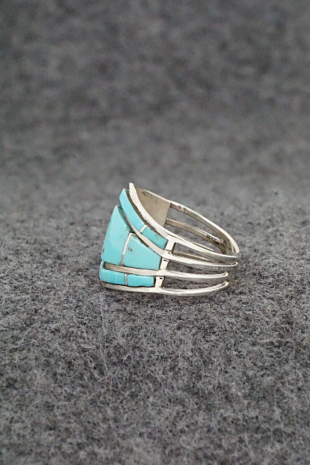 Turquoise & Sterling Silver Ring - Andrew Enrico - Size 7.5