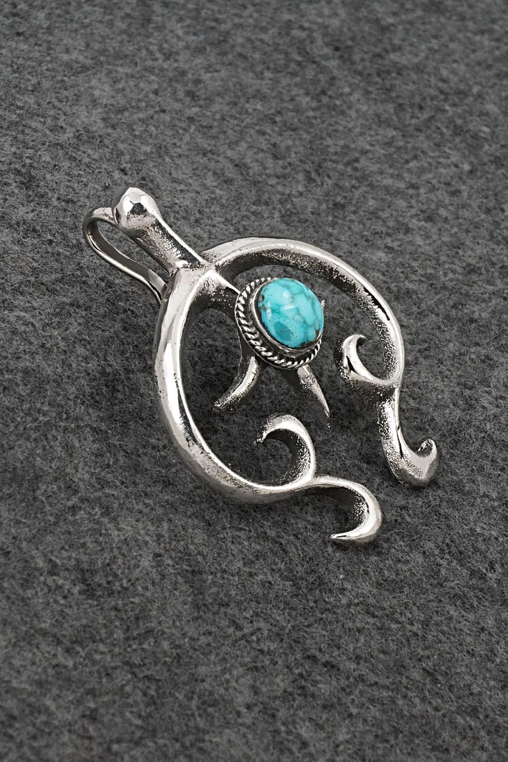 Turquoise & Sterling Silver Pendant - Leonard Maloney