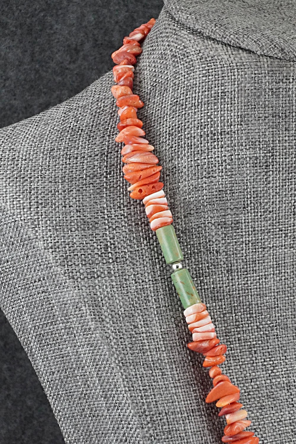 Spiny Oyster, Turquoise & Sterling Silver Necklace Set - Erika Brown