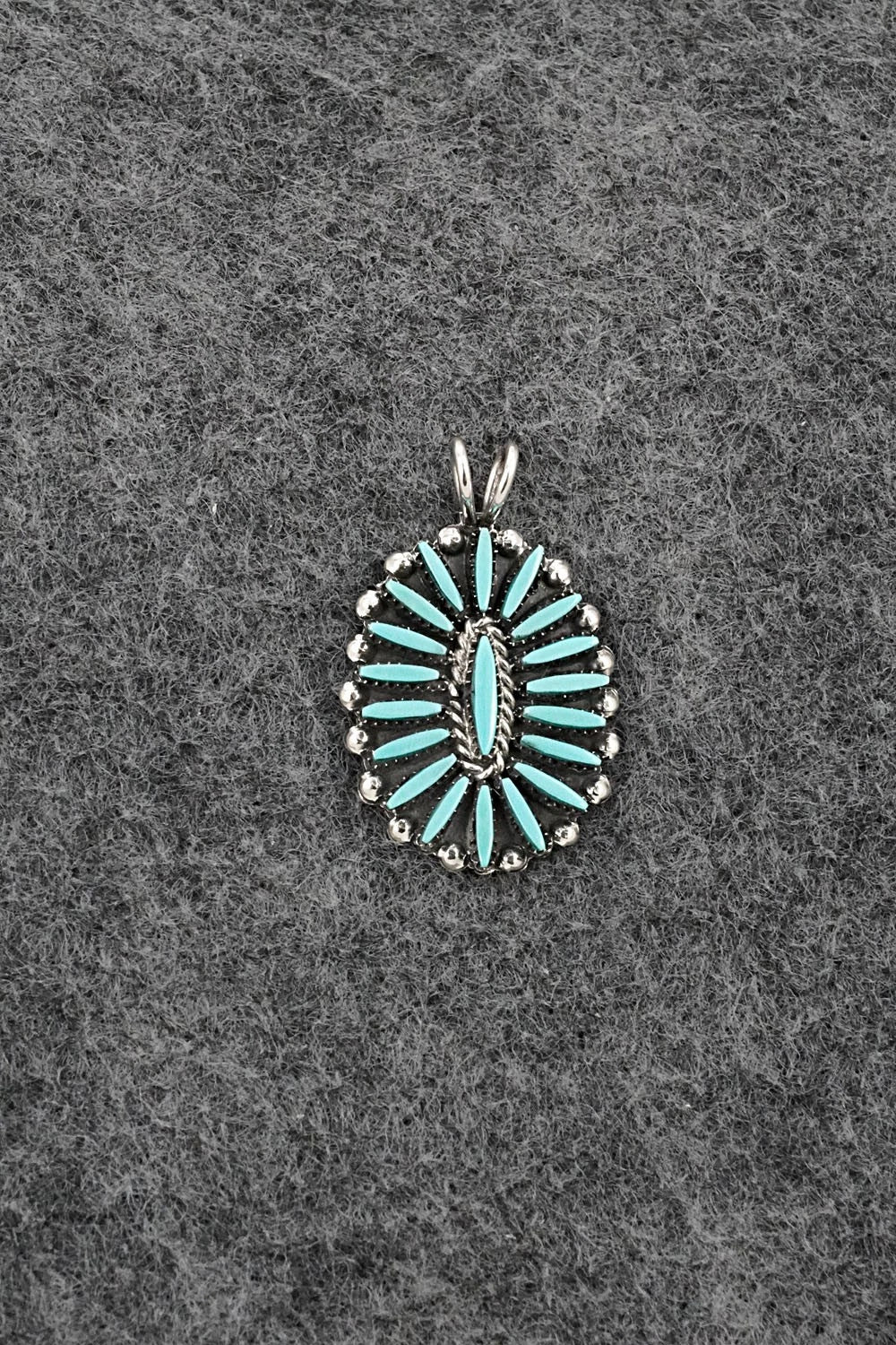 Turquoise & Sterling Silver Pendant - Fritzon Owaleon