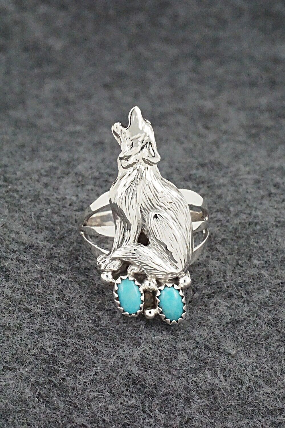Turquoise & Sterling Silver Ring - William Begay - Size 8.25