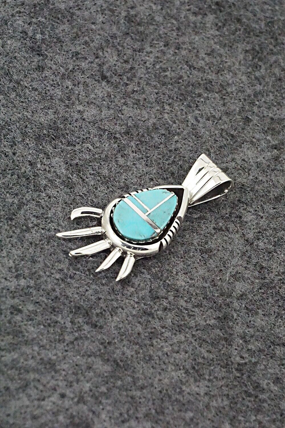 Turquoise & Sterling Silver Pendant - James Manygoats