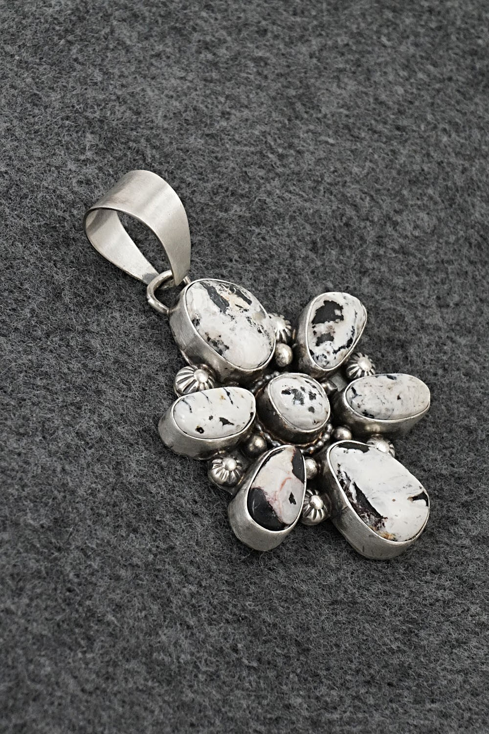 White Buffalo & Sterling Silver Pendant - Kathleen Livingston
