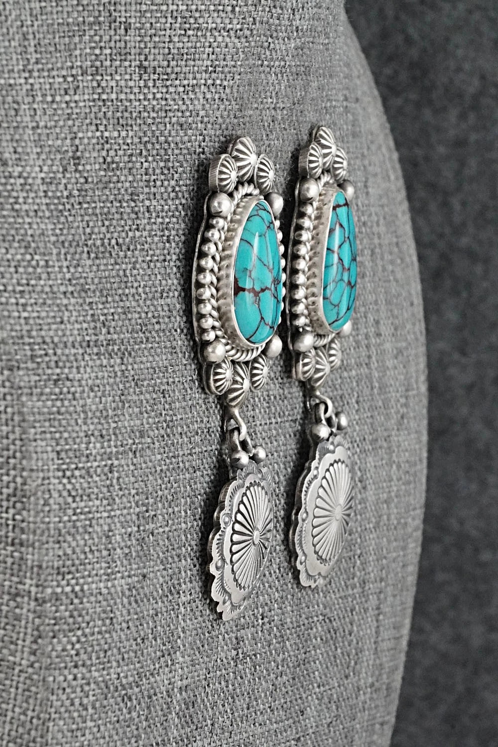 Turquoise & Sterling Silver Earrings - Michael Calladitto