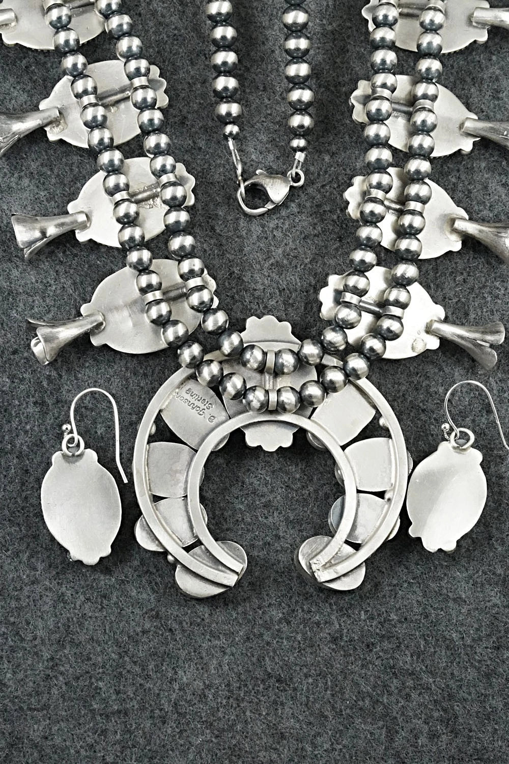 Turquoise & Sterling Silver Squash Blossom Set - Bobby Johnson