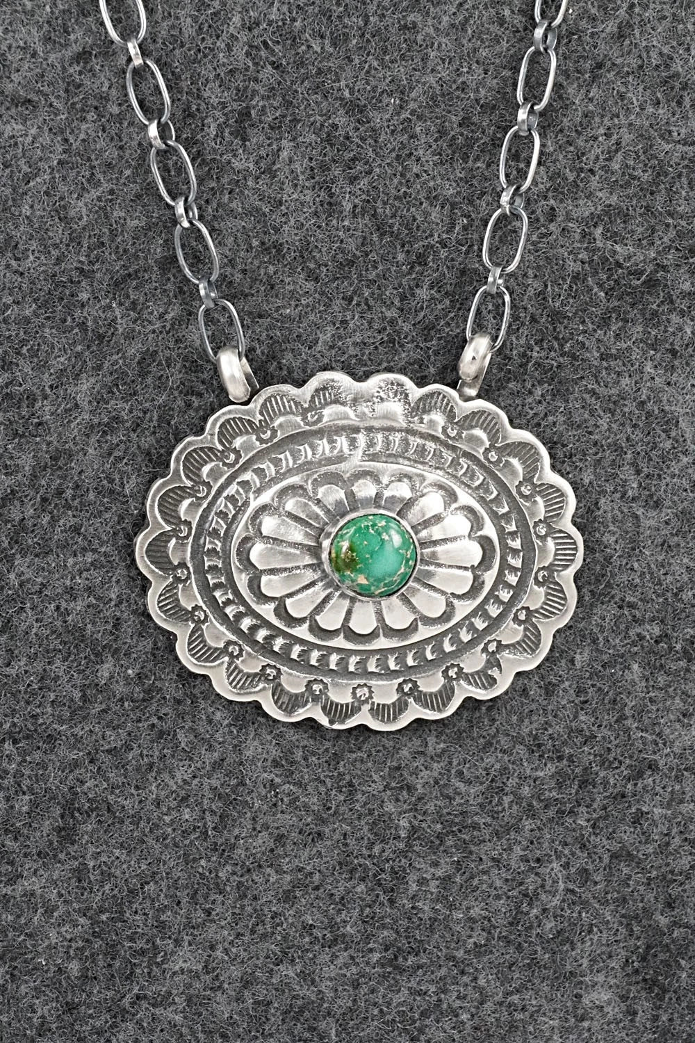 Turquoise & Sterling Silver Necklace - Adrienne Gordon