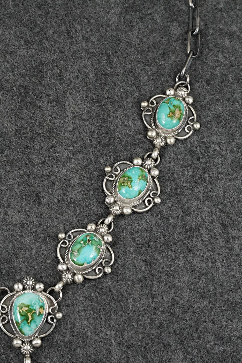 Turquoise & Sterling Silver Necklace and Earrings Set - Kathleen Livingston