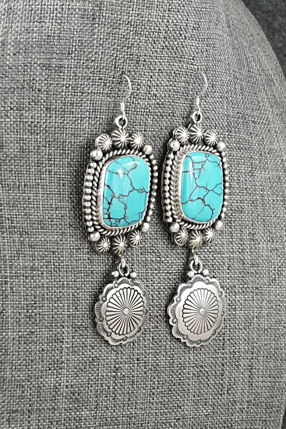 Turquoise & Sterling Silver Earrings - Michael Calladitto