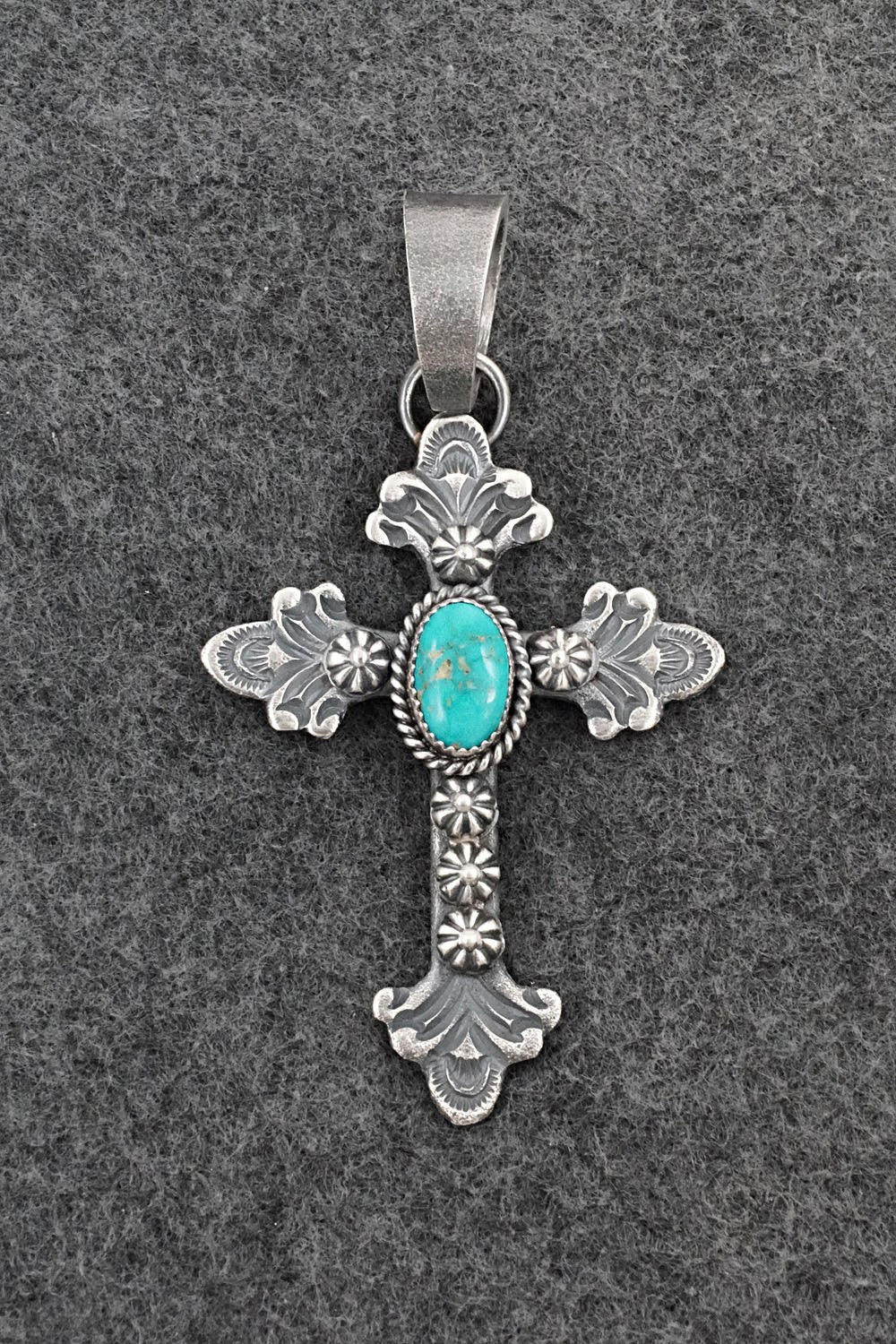 Turquoise & Sterling Silver Pendant - Kevin Billah