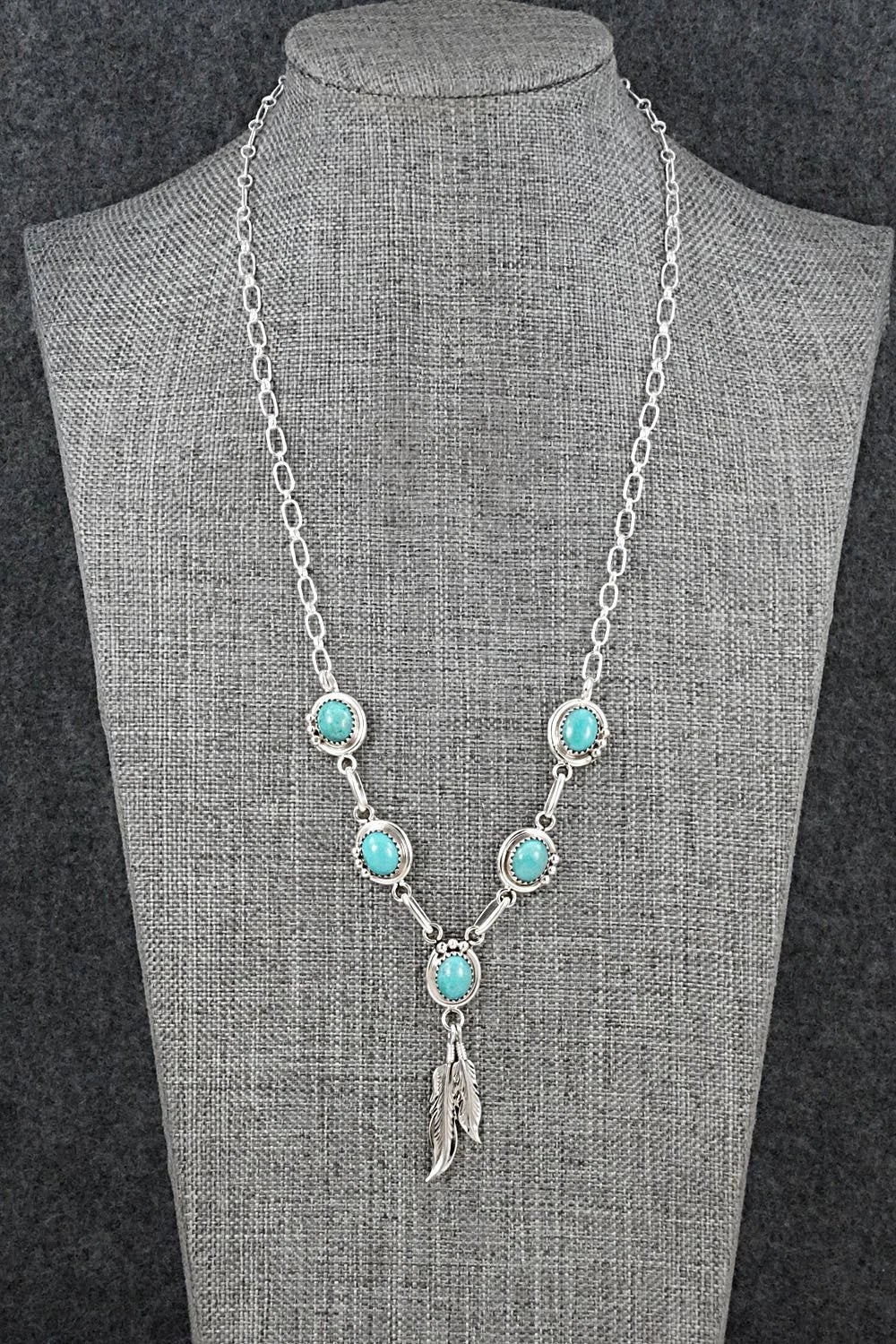 Turquoise & Sterling Silver Necklace - Verley Betone