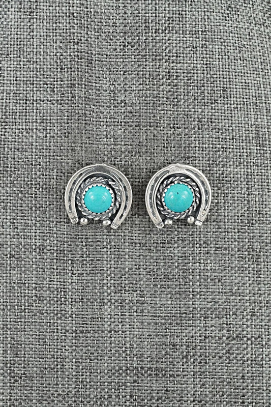 Turquoise & Sterling Silver Earrings - Annette Chiquito