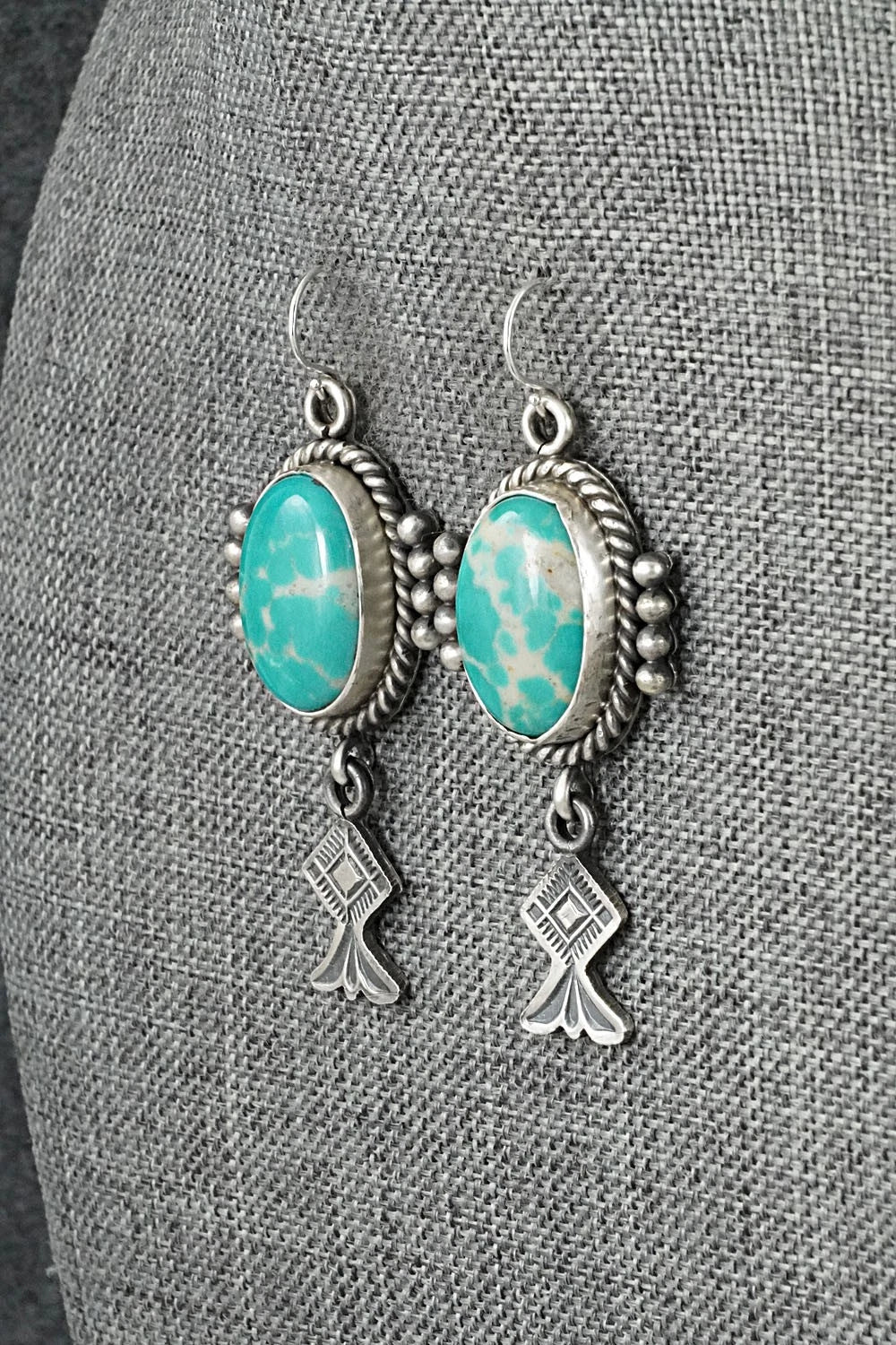 Turquoise & Sterling Silver Earrings - Michael Calladitto