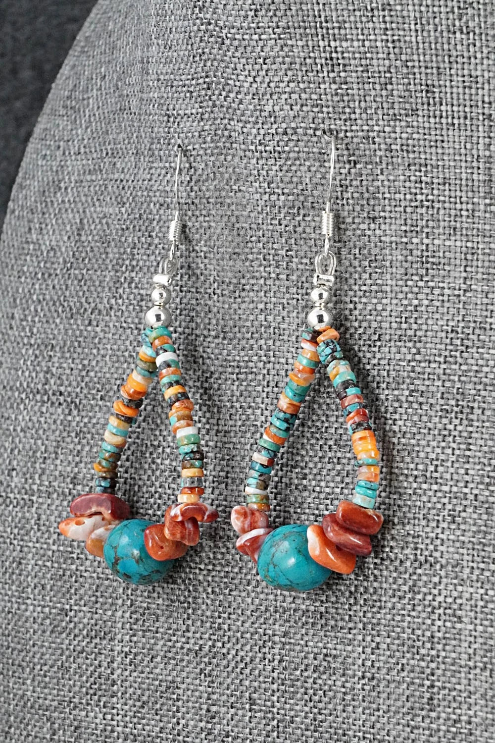 Spiny Oyster, Turquoise & Sterling Silver Necklace Set - Erika Brown