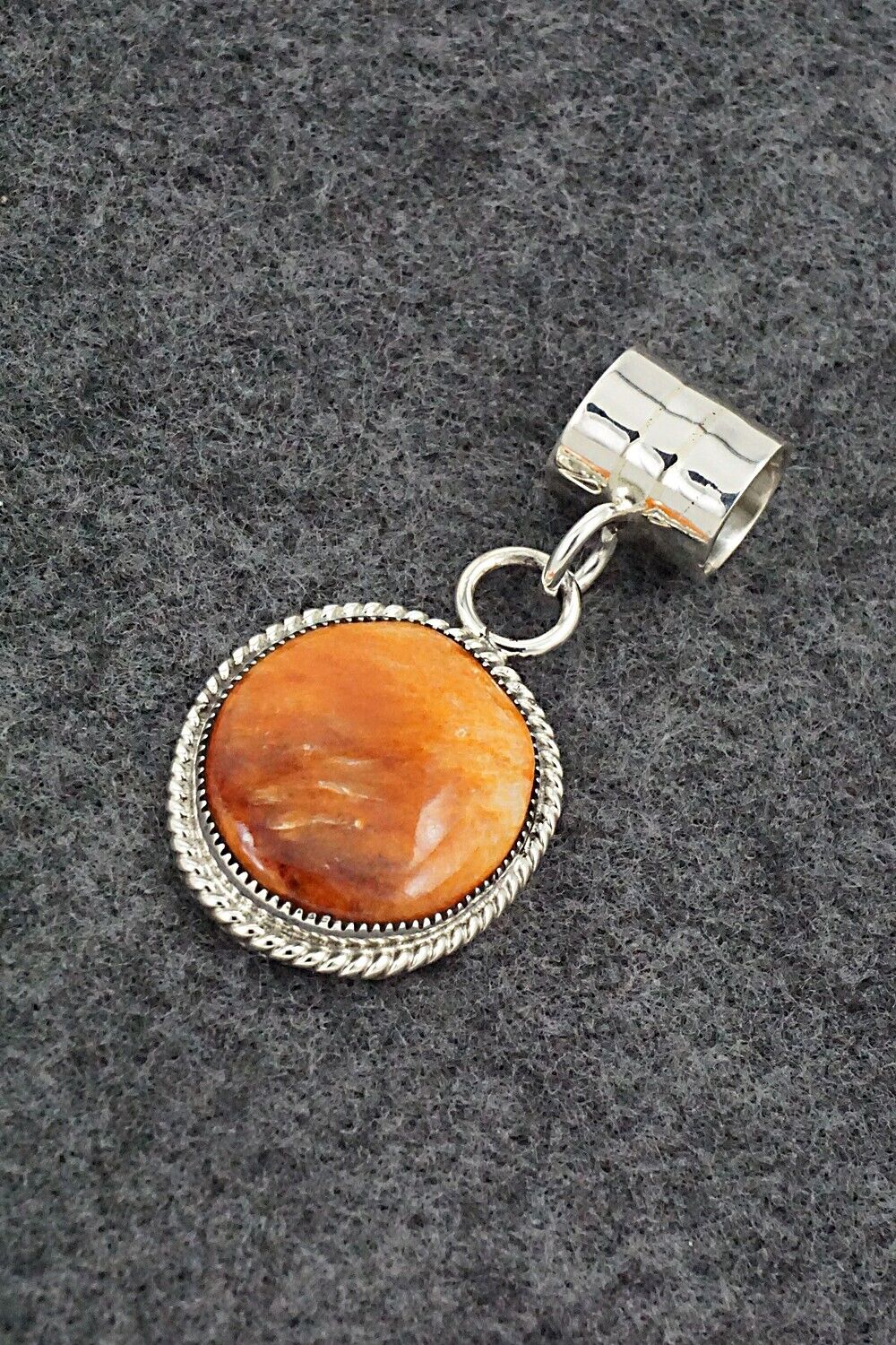 Spiny Oyster & Sterling Silver Pendant - Gregg Yazzie