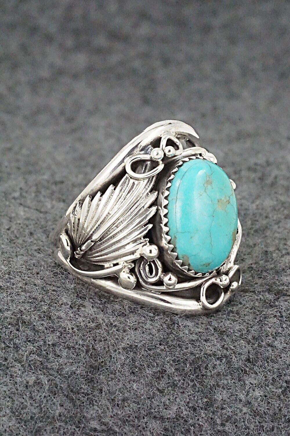 Turquoise & Sterling Silver Ring - Jeannette Saunders - Size 11.5