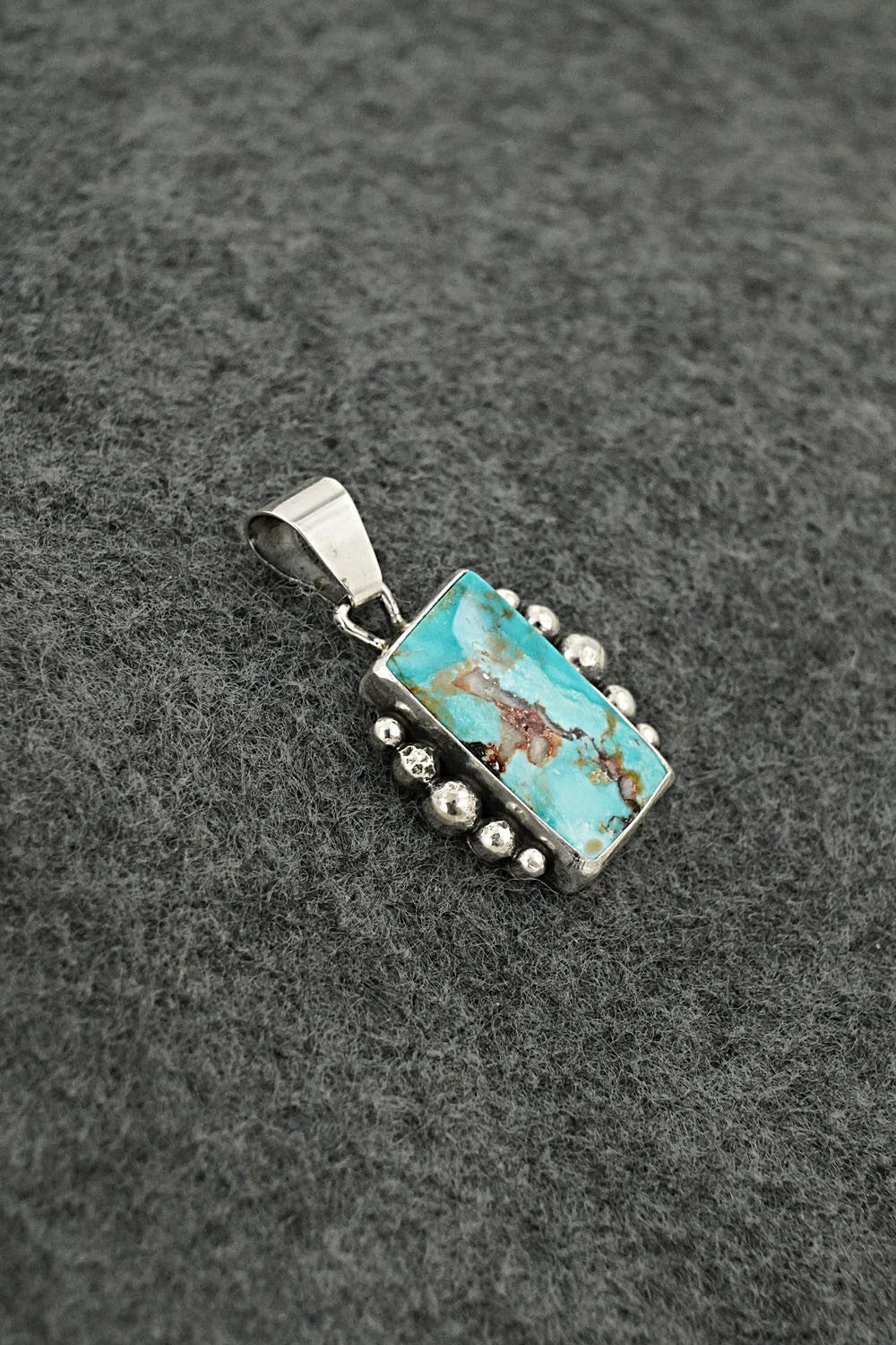 Turquoise & Sterling Silver Pendant - Eugene Gruber