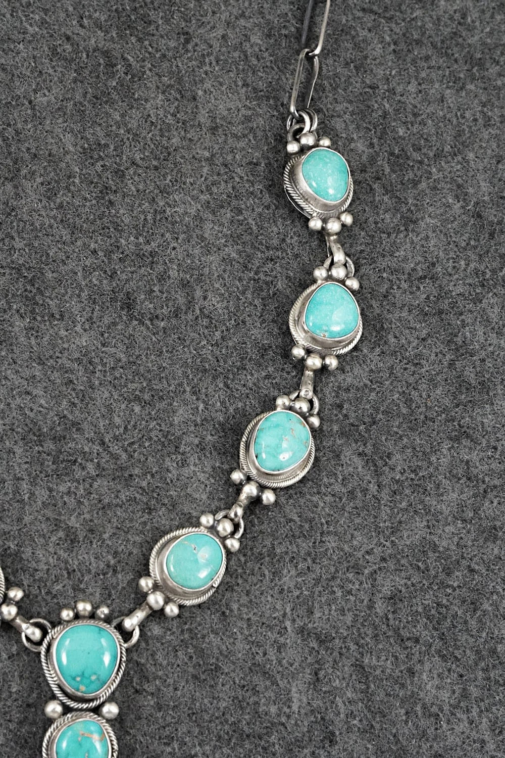 Turquoise & Sterling Silver Necklace and Earrings Set - Paul Livingston