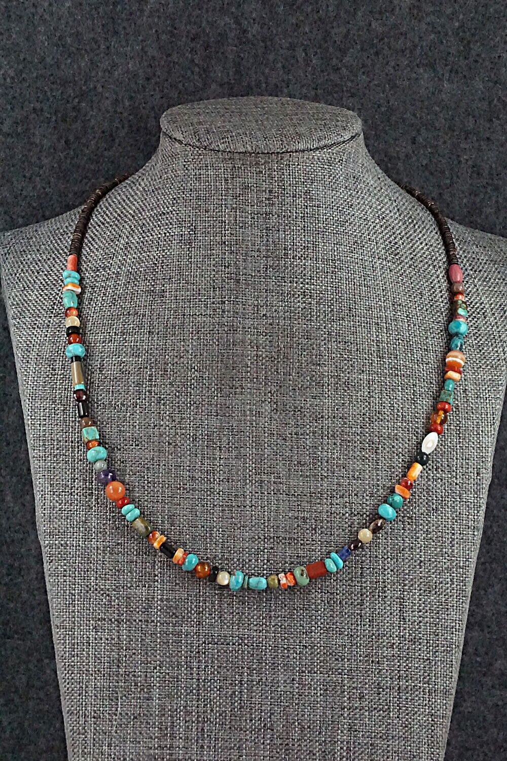 Multi-Stone and Sterling Silver Necklace - Helen Tsosie
