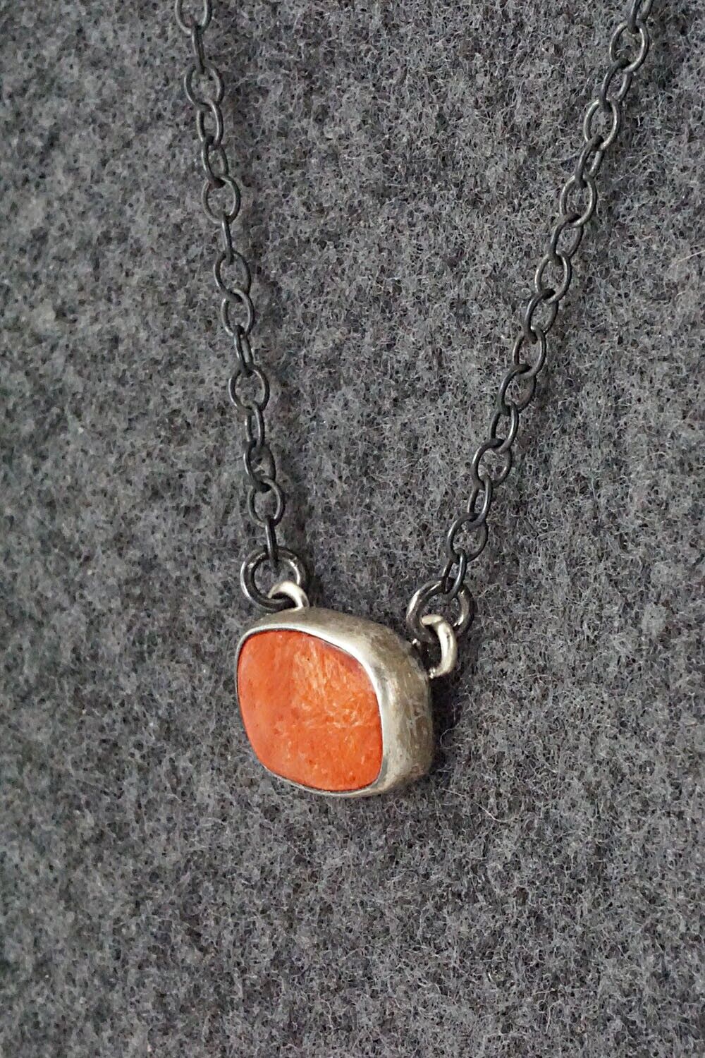 Spiny Oyster & Sterling Silver Necklace - Bernyse Chavez