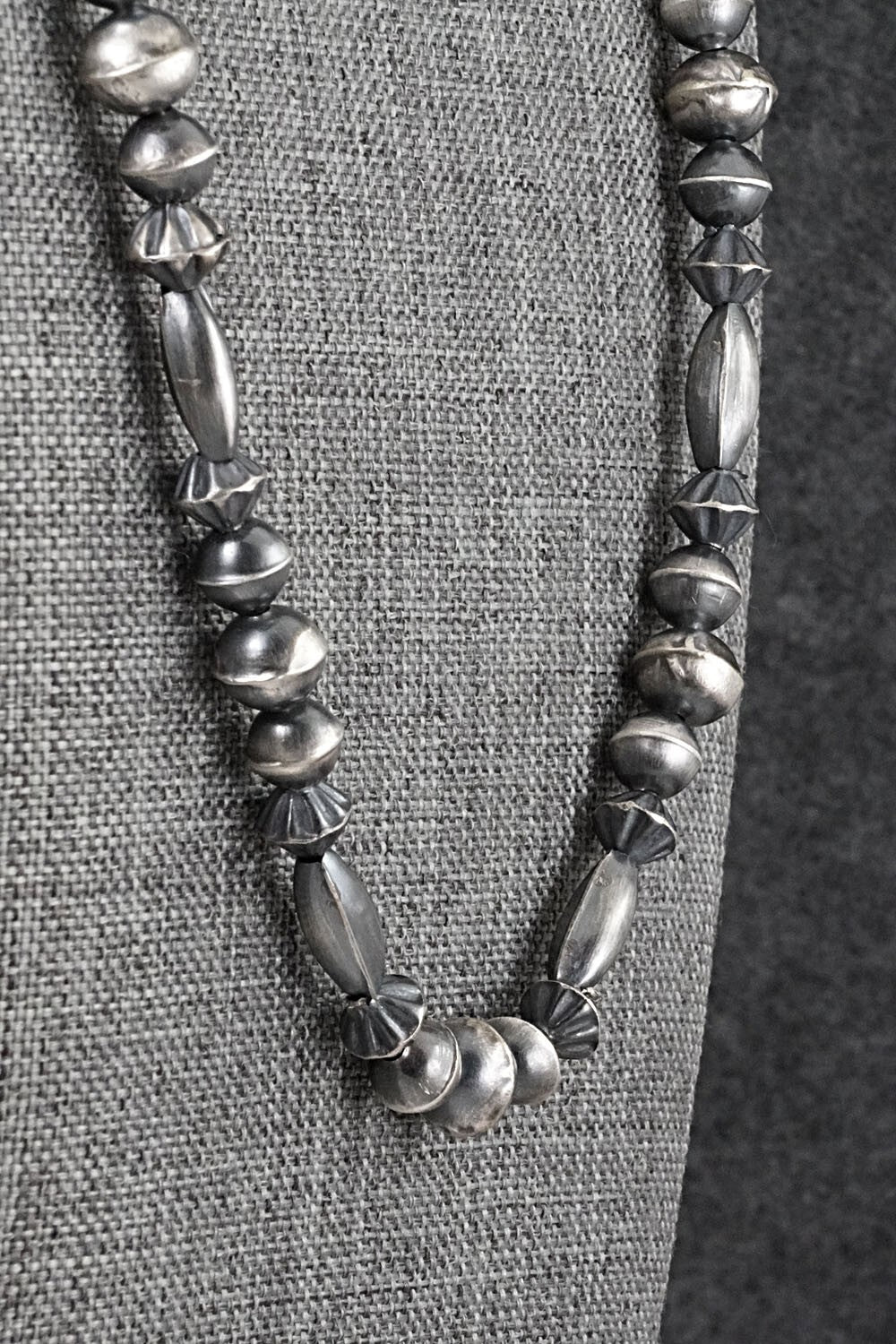 Sterling Silver Navajo Pearl Necklace 28" - Vintage