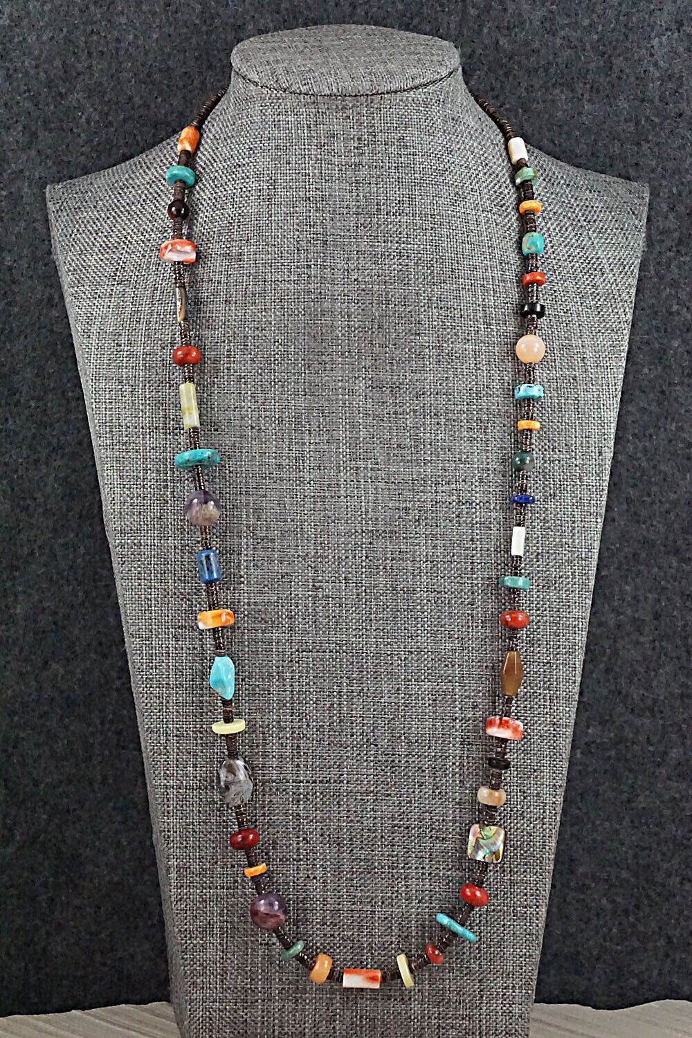 Multi-Stone and Sterling Silver Necklace - Helen Tsosie