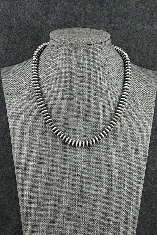 Sterling Silver Navajo Pearl Necklace 14" - Dorinda Mariano
