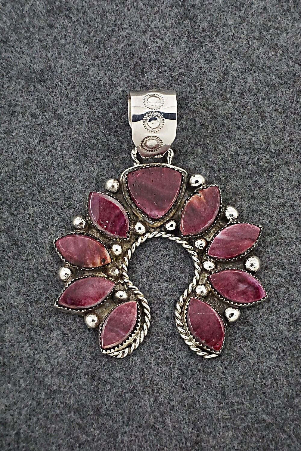 Spiny Oyster and Sterling Silver Pendant - Selina Warner