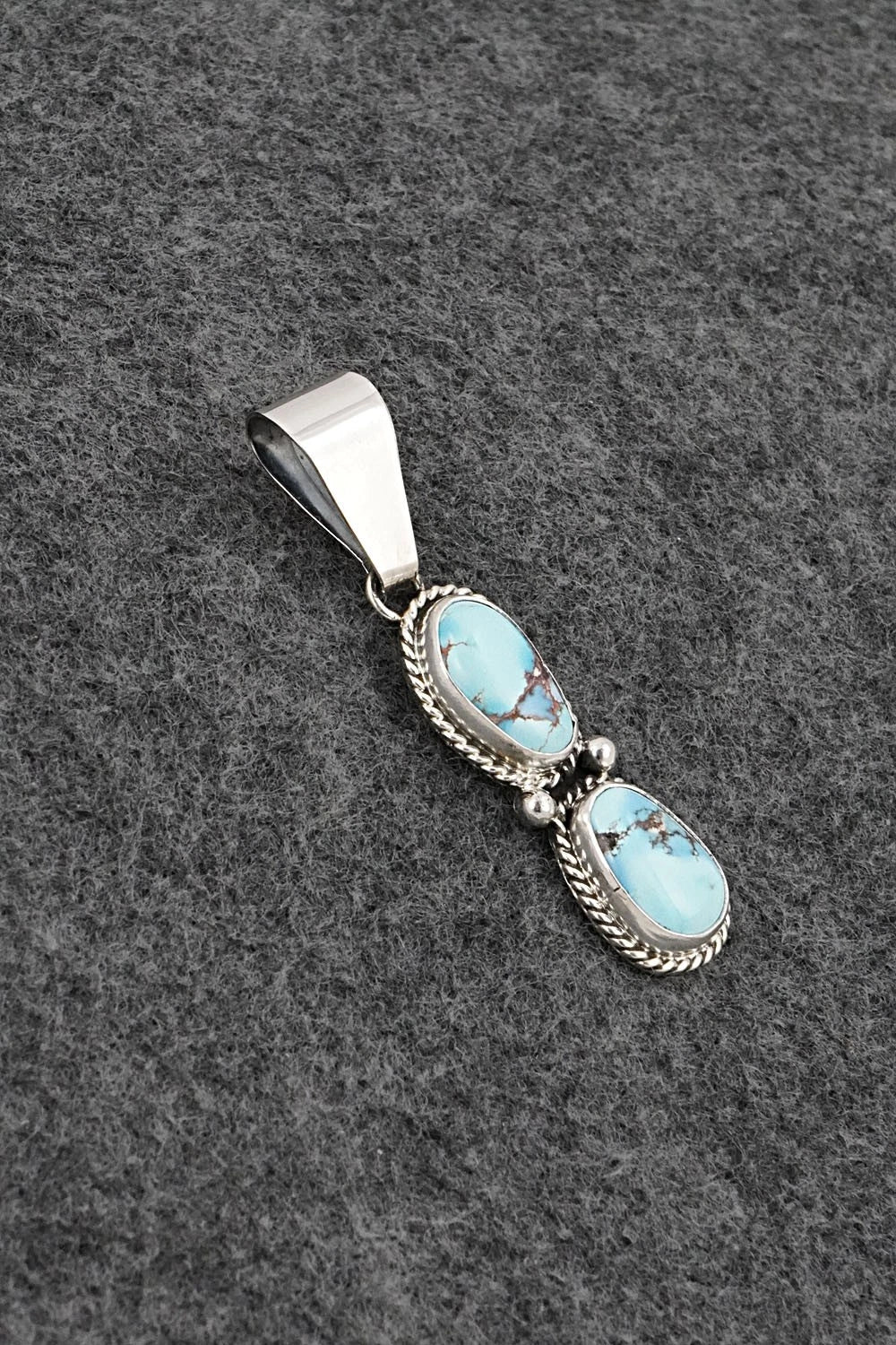 Turquoise & Sterling Silver Pendant - Eugene Gruber