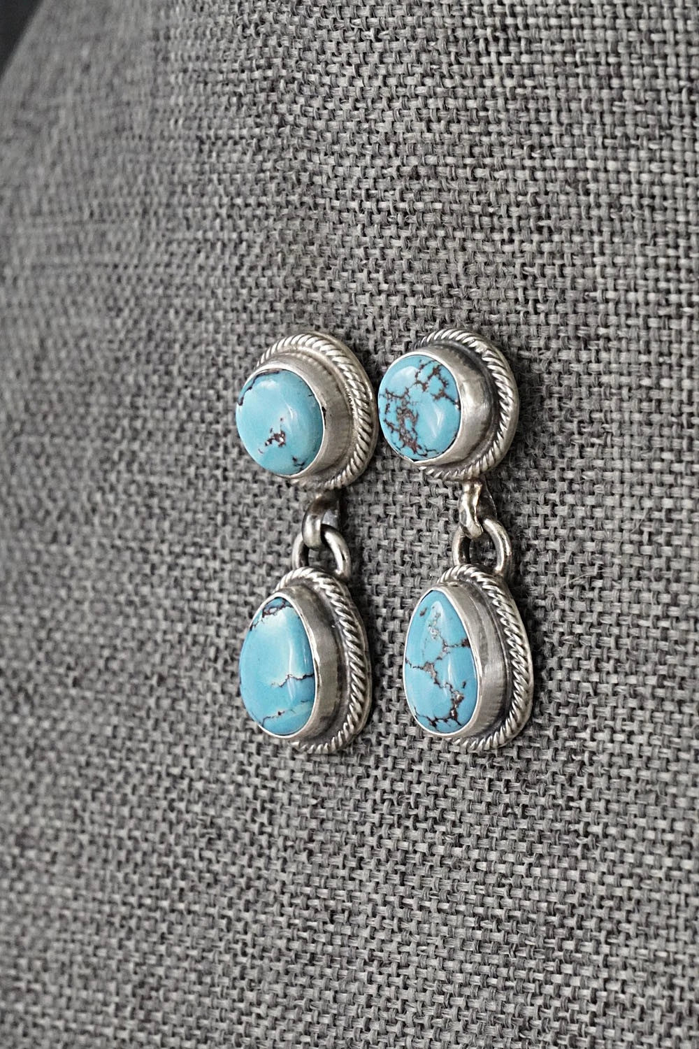 Turquoise & Sterling Silver Necklace and Earrings Set - Kathleen Livingston