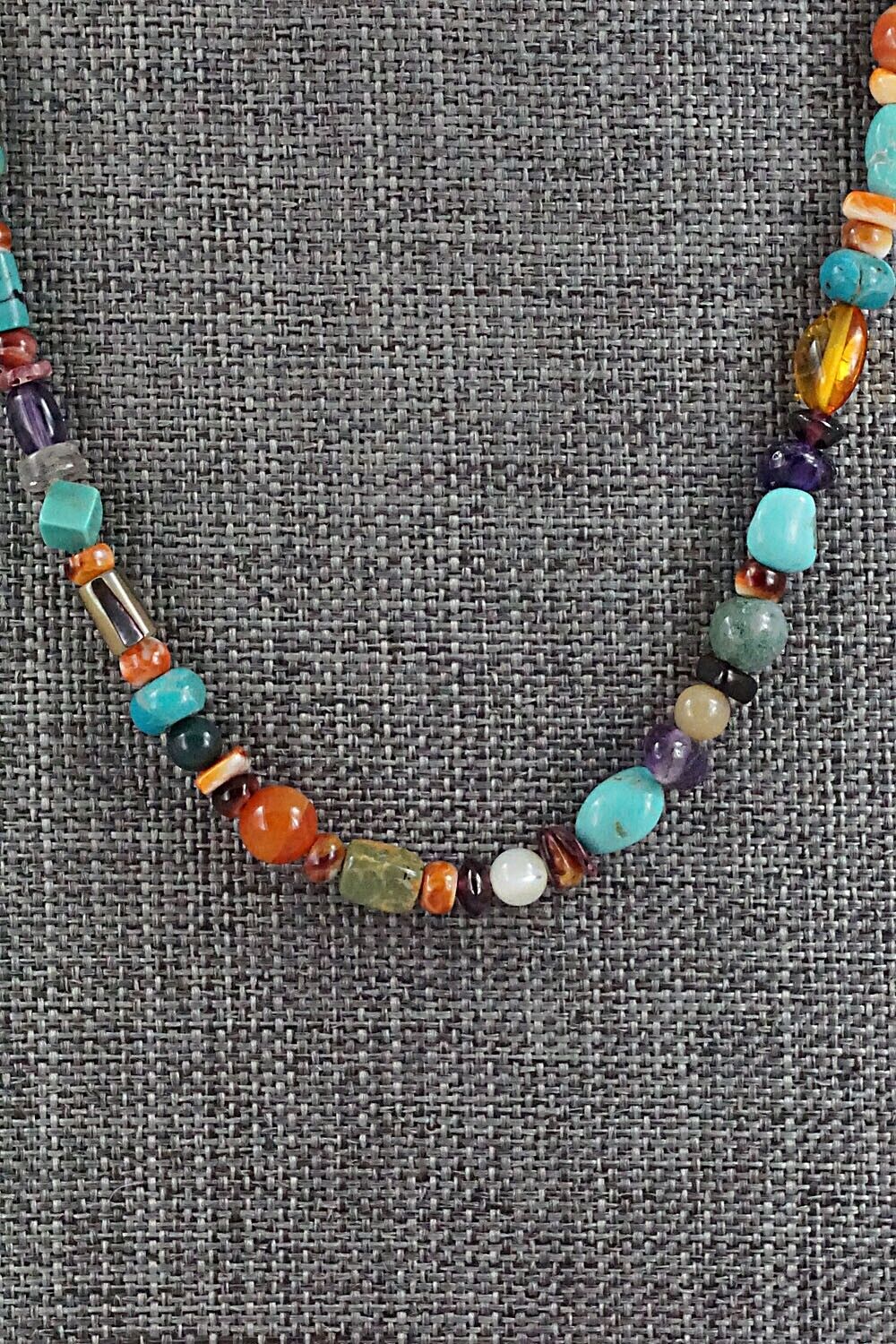 Multi-Stone and Sterling Silver Necklace - Helen Tsosie