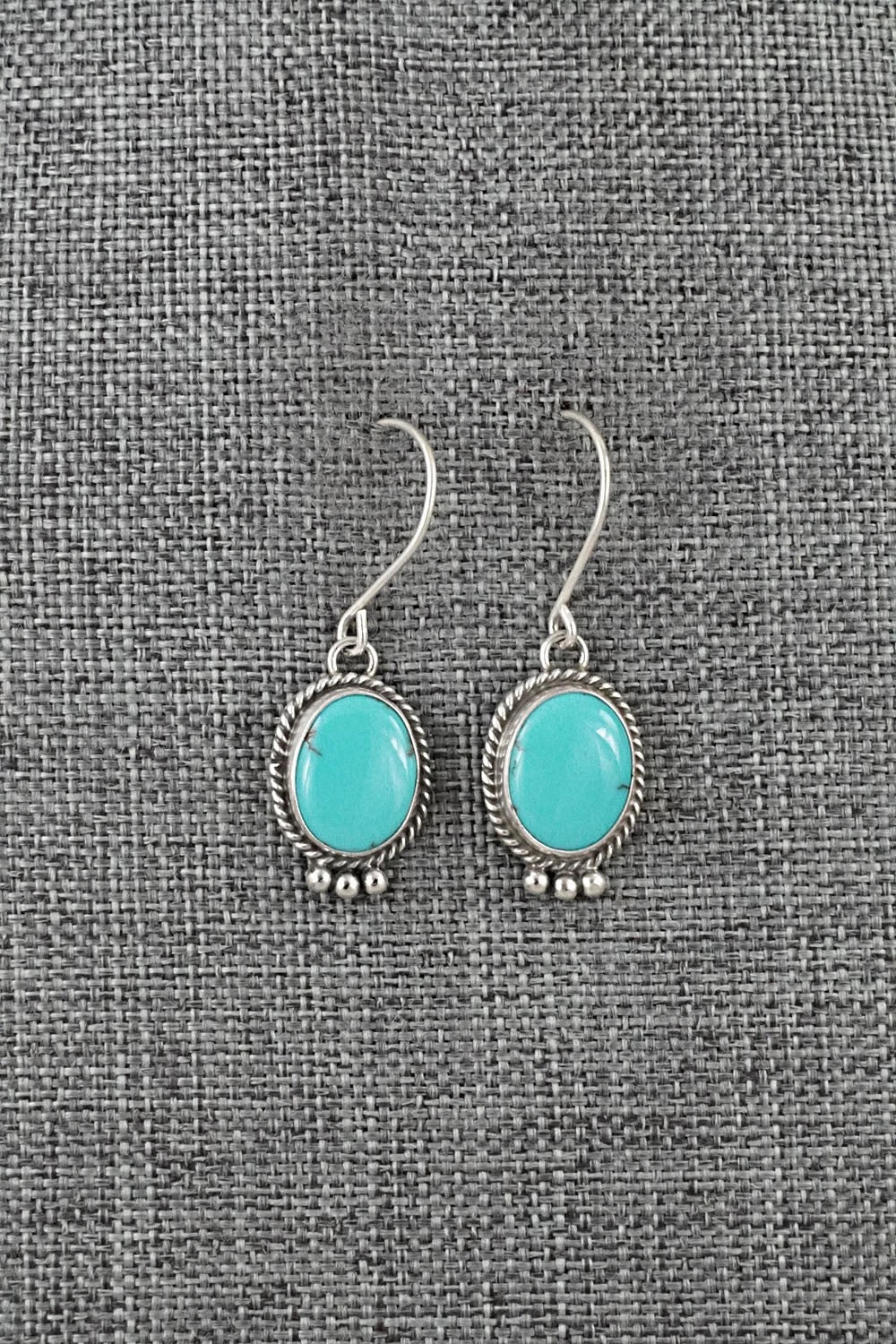 Turquoise & Sterling Silver Earrings - Eugene Gruber
