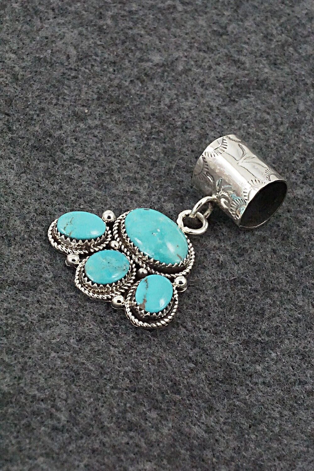 Turquoise & Sterling Silver Pendant and Earrings Set - Ernest Hawthorne