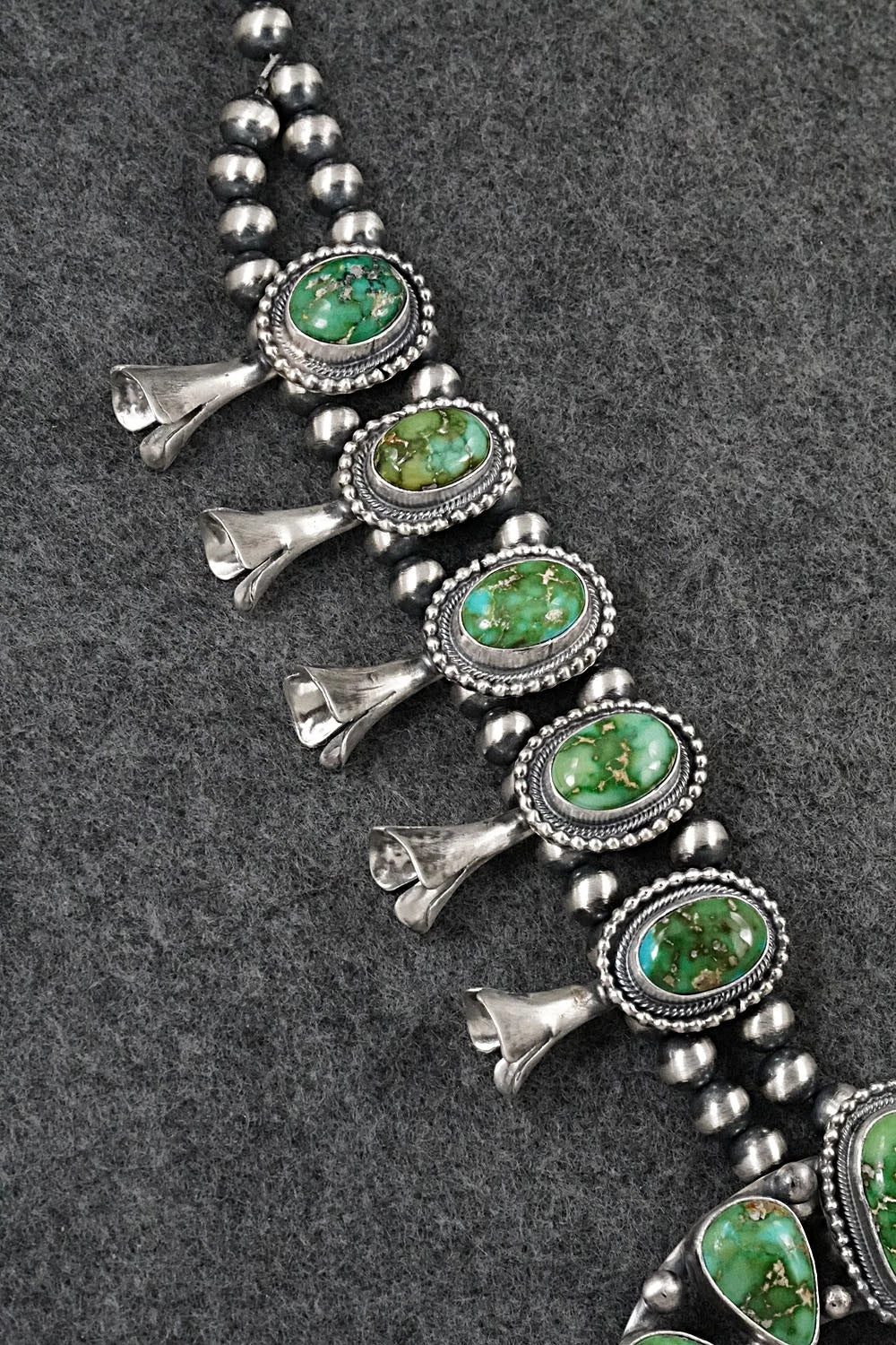 Turquoise & Sterling Silver Squash Blossom Set - Darrin Livingston