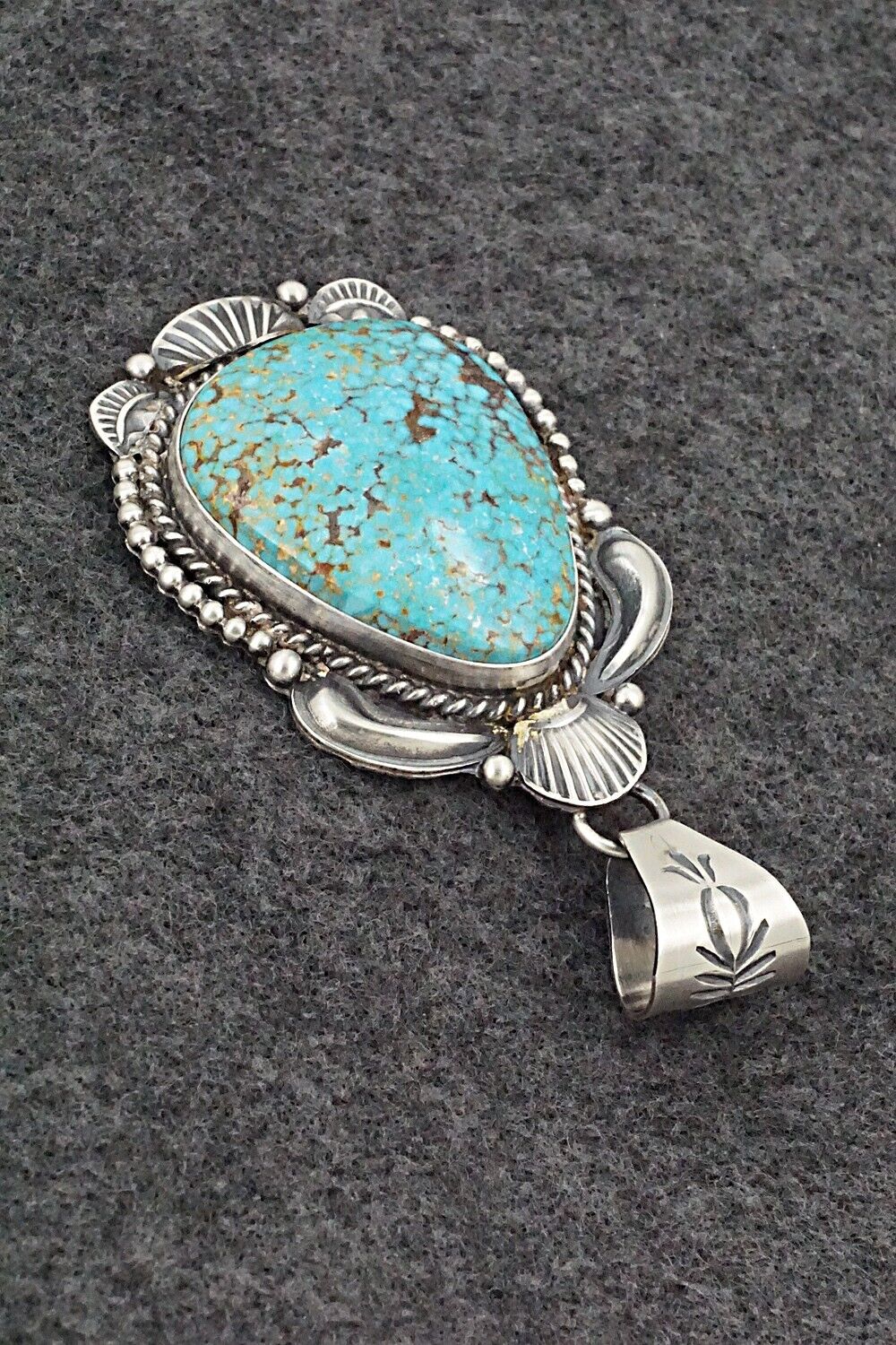 Turquoise & Sterling Silver Pendant - Raymond Delgarito