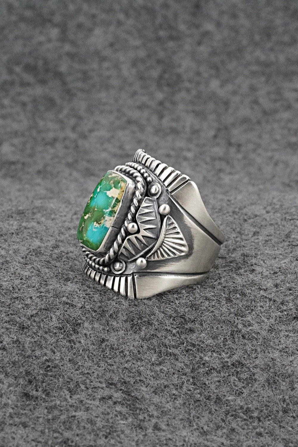 Turquoise & Sterling Silver Ring - Derrick Gordon - Size 11
