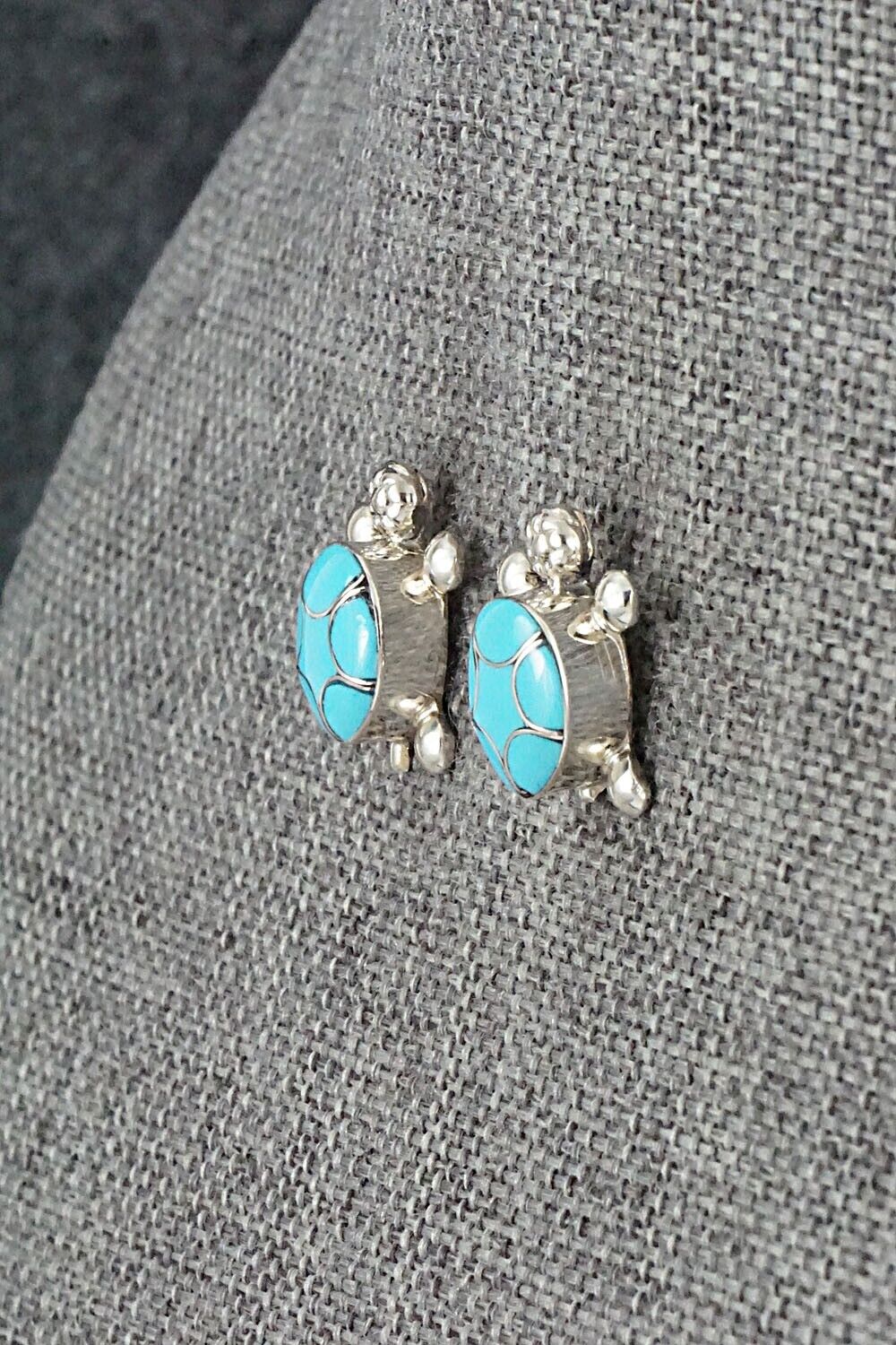 Turquoise & Sterling Silver Earrings - Amielda Peynetsa