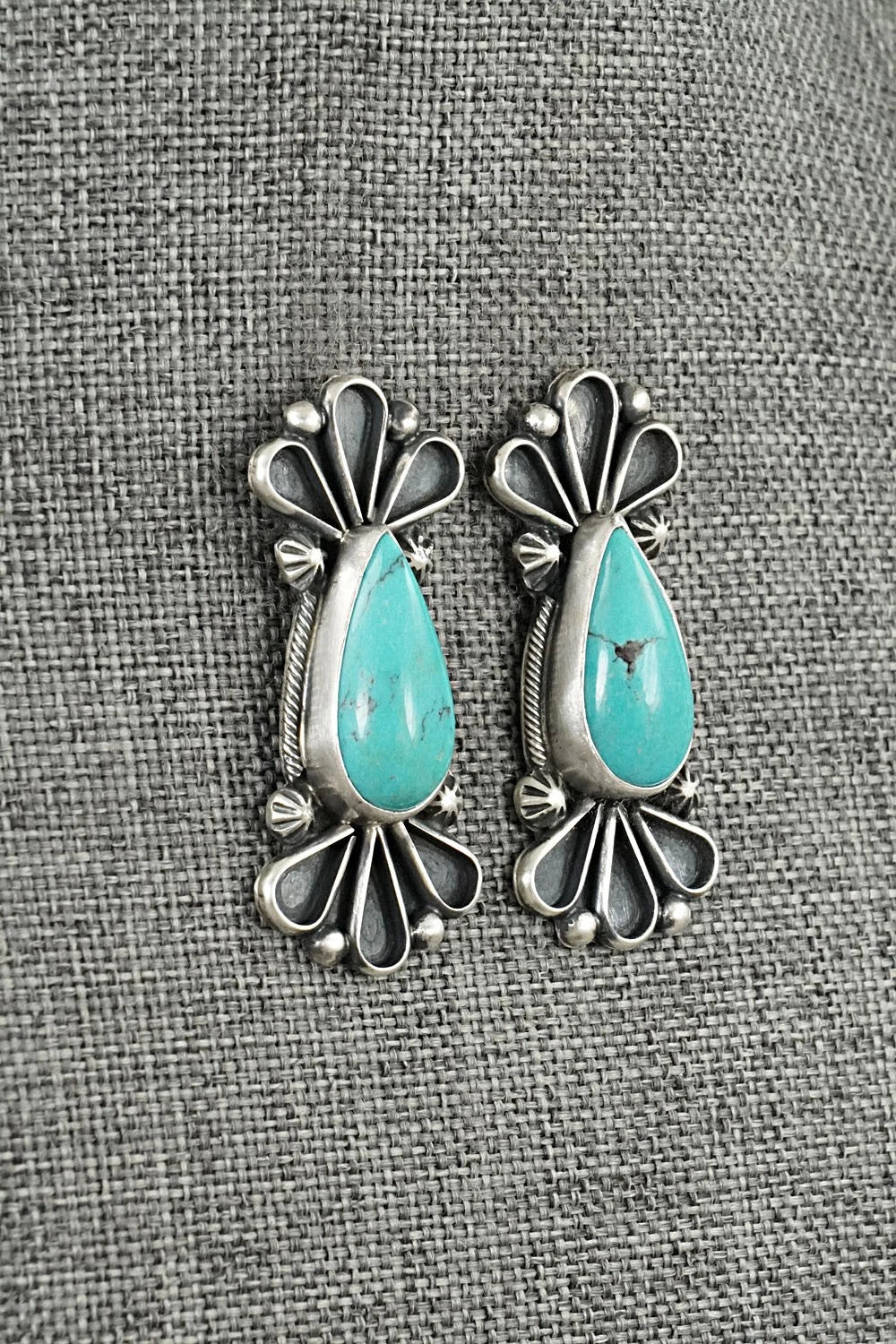 Turquoise & Sterling Silver Earrings - Bobby Johnson