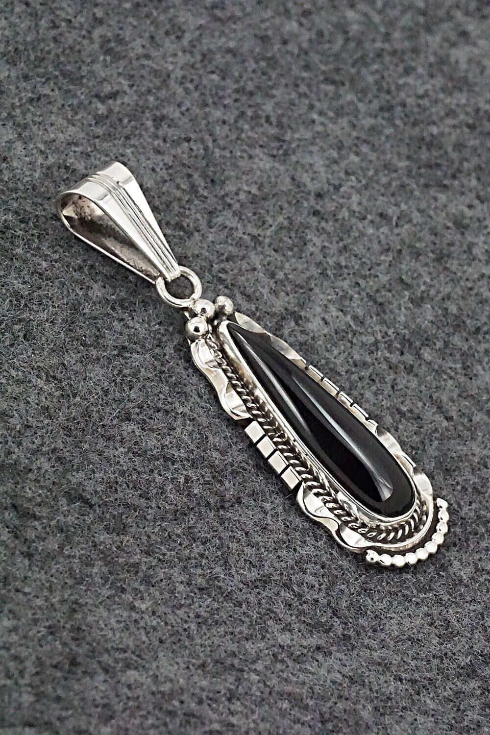 Onyx & Sterling Silver Pendant - Samuel Yellowhair
