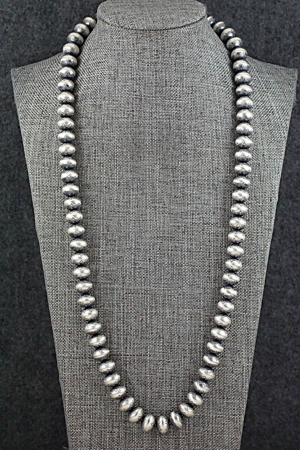 Sterling Silver Navajo Pearl Necklace 24" - Bryannen Halwood