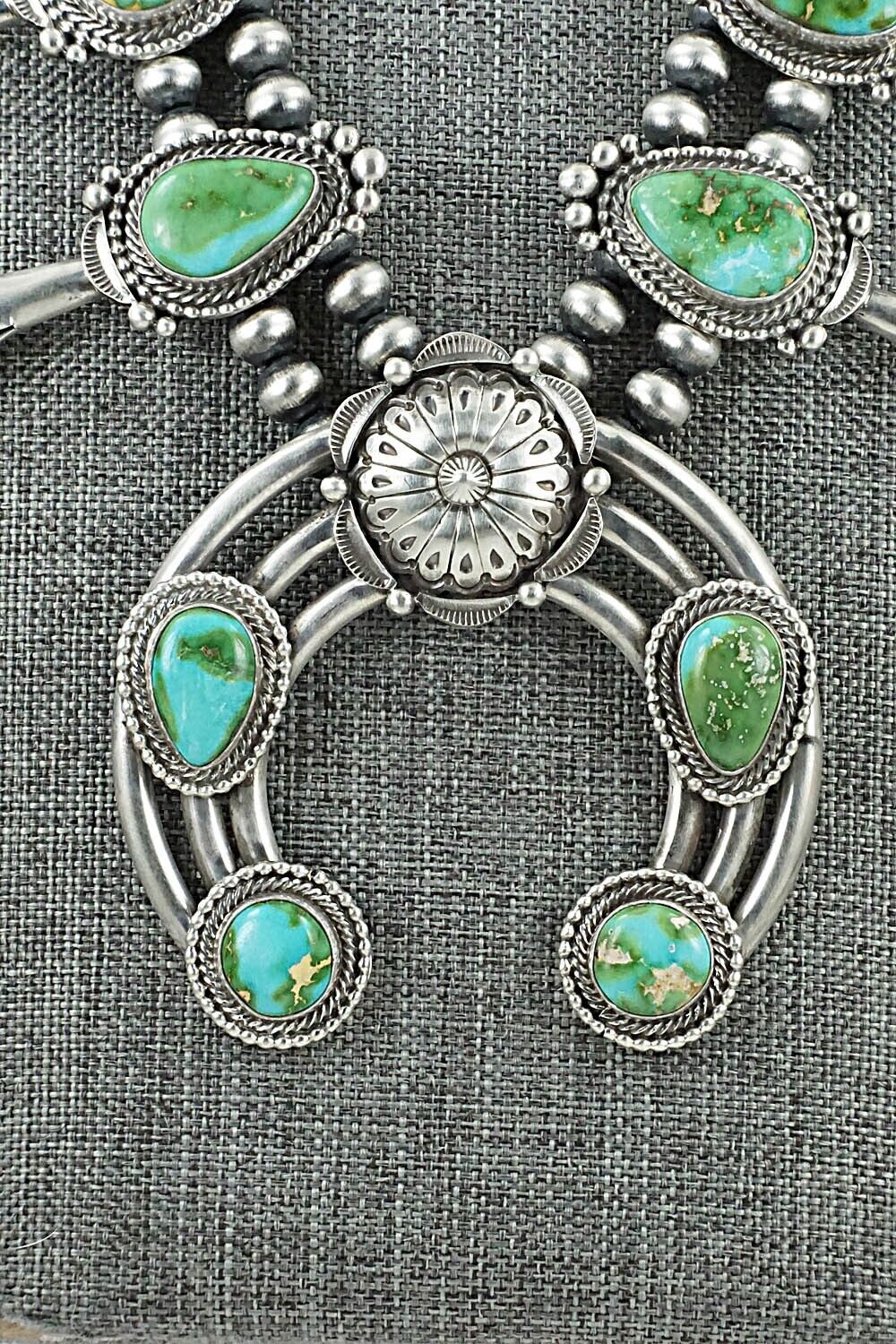 Turquoise & Sterling Silver Squash Blossom Set - Tom Lewis